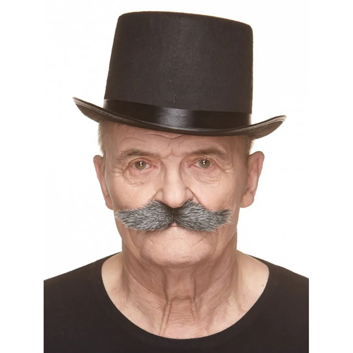 Mustasch, klondike svart/vit