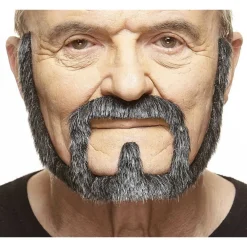 Mustasch med skägg, captain svart/vit