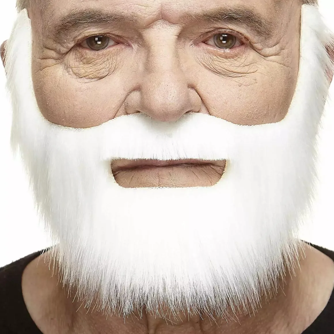 Mustasch med skägg, fisherman vit