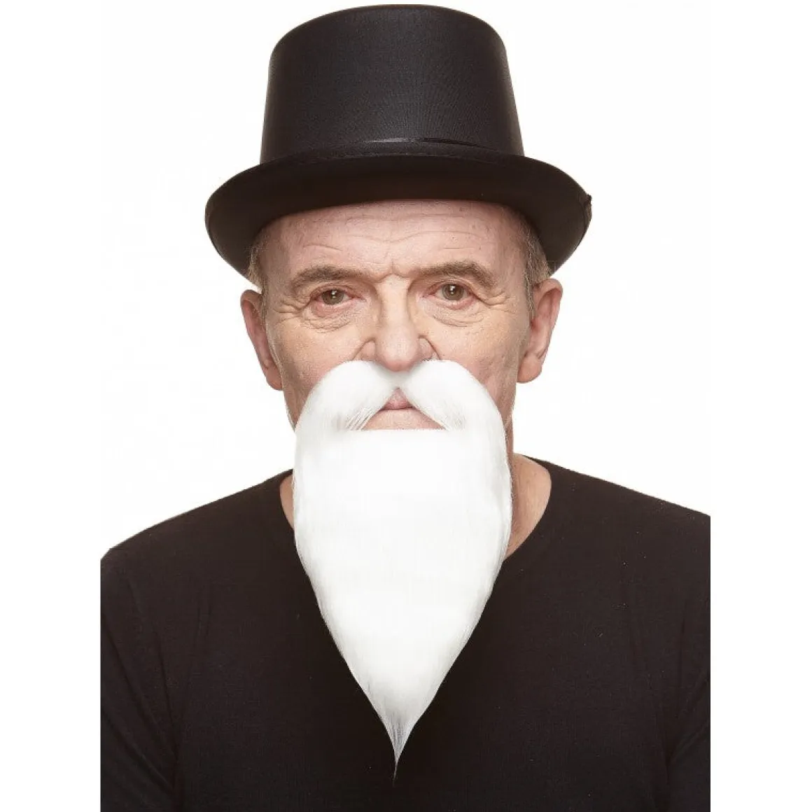 Mustasch med skägg, royal wizzard vit