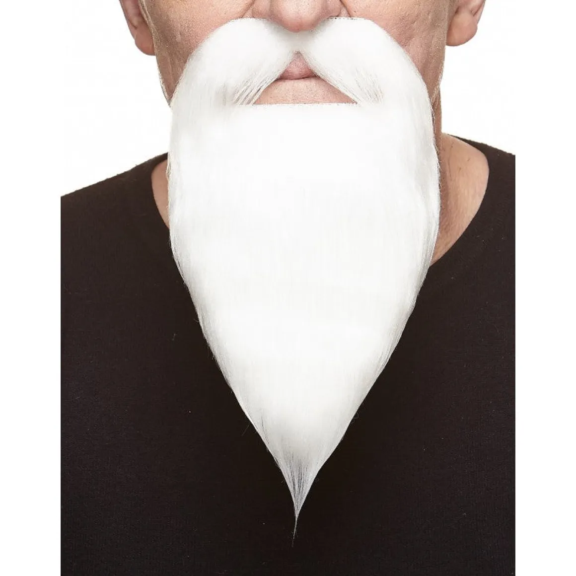 Mustasch med skägg, royal wizzard vit