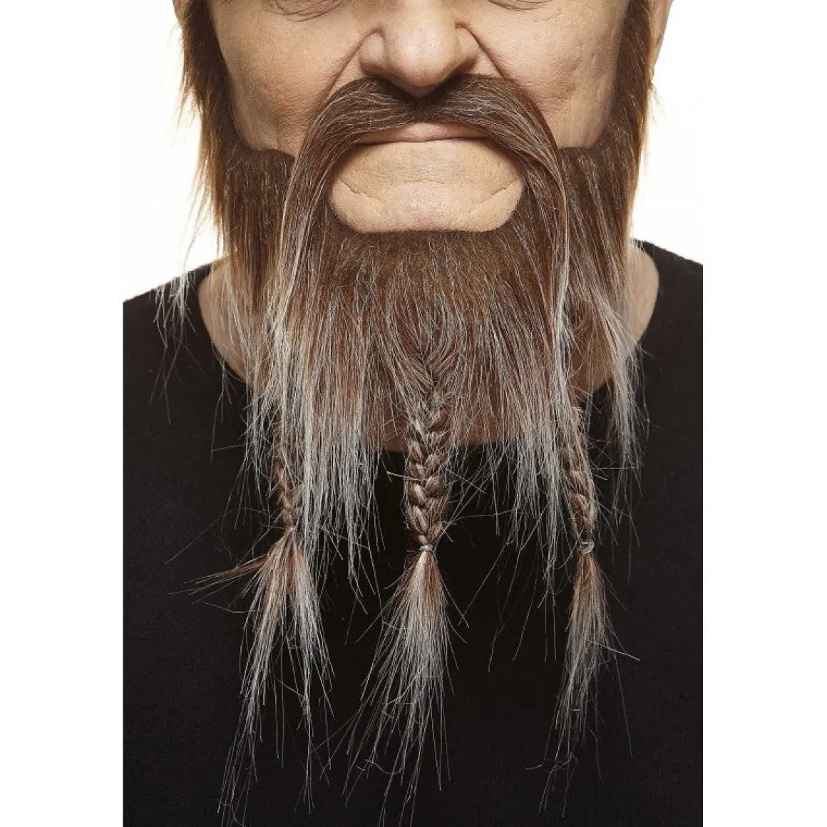 Mustasch med skägg, viking brun/grå