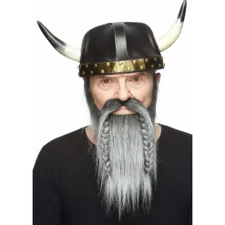 Mustasch med skägg, viking svart/vit
