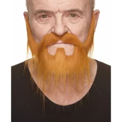 Mustasch med skägg, western röd