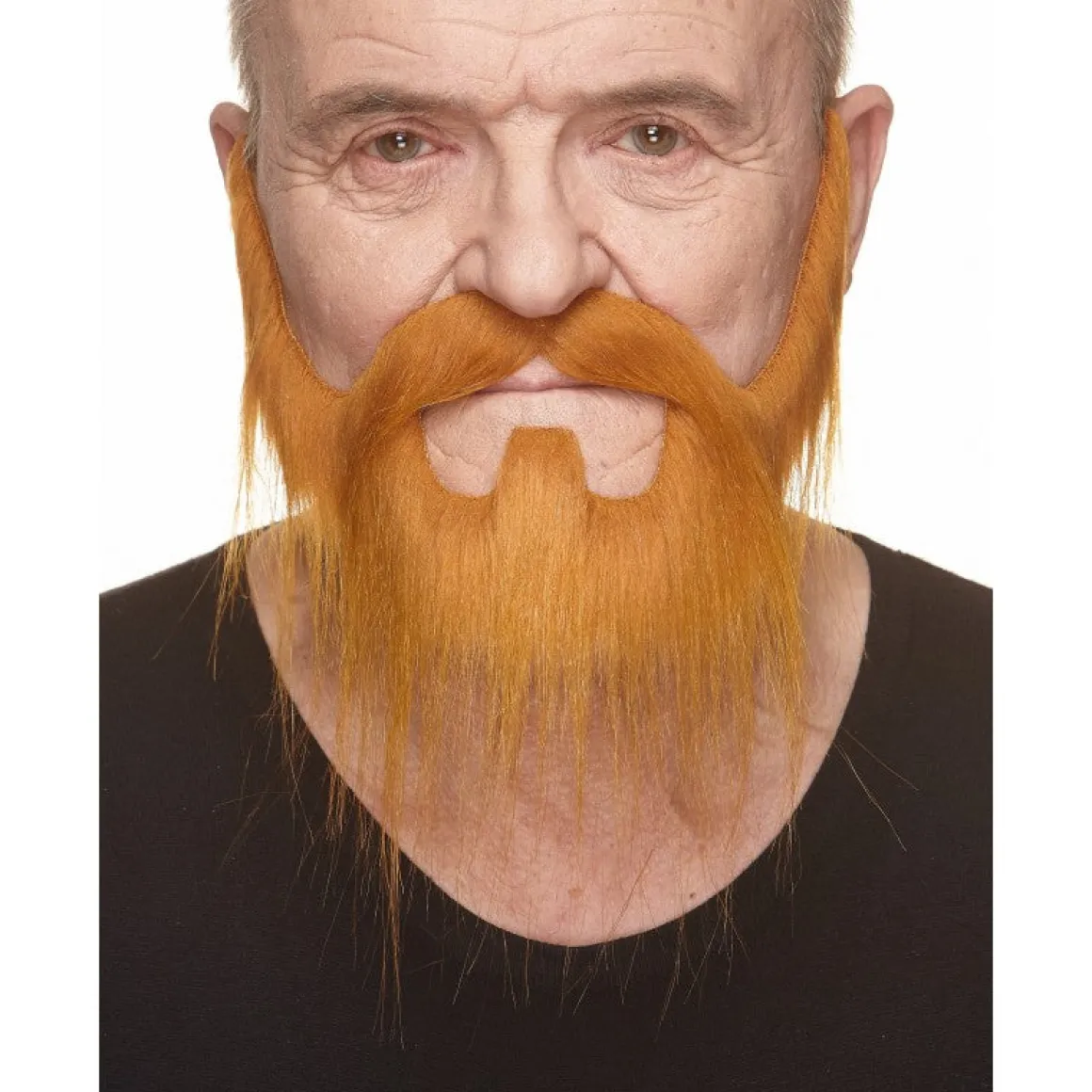 Mustasch med skägg, western röd