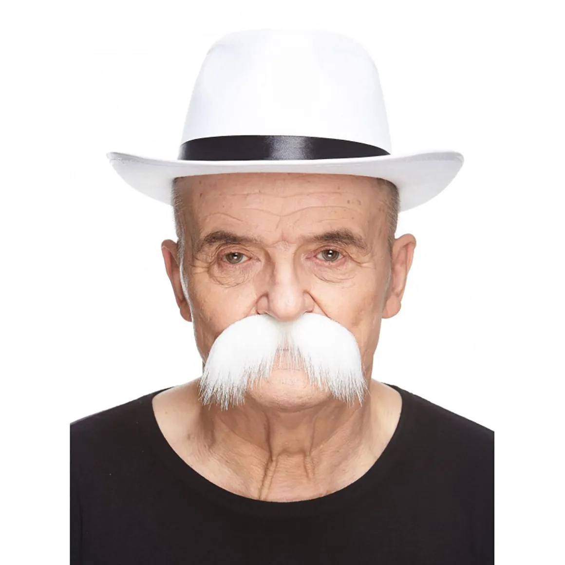 Mustasch, rebel vit