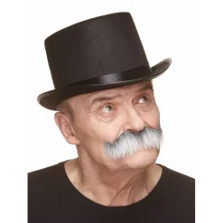 Mustasch, sheriff grå/vit