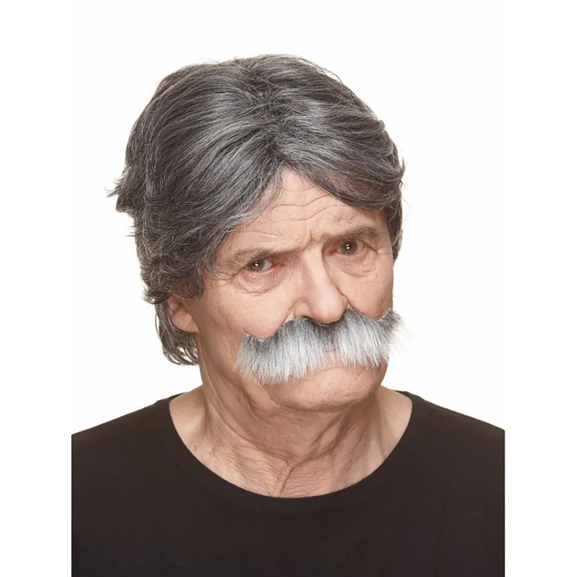 Mustasch, sheriff grå/vit