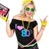 Näthandskar, neon gul 80-tal