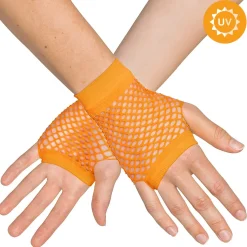 Näthandskar, neon orange korta 80-tal