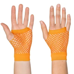 Näthandskar, neon orange korta 80-tal
