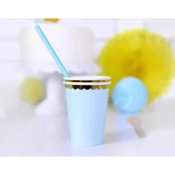 Pappersmuggar, ljusblå 220 ml 6 st