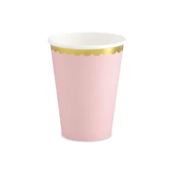 Pappersmuggar, ljusrosa 220 ml 6 st