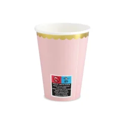 Pappersmuggar, ljusrosa 220 ml 6 st