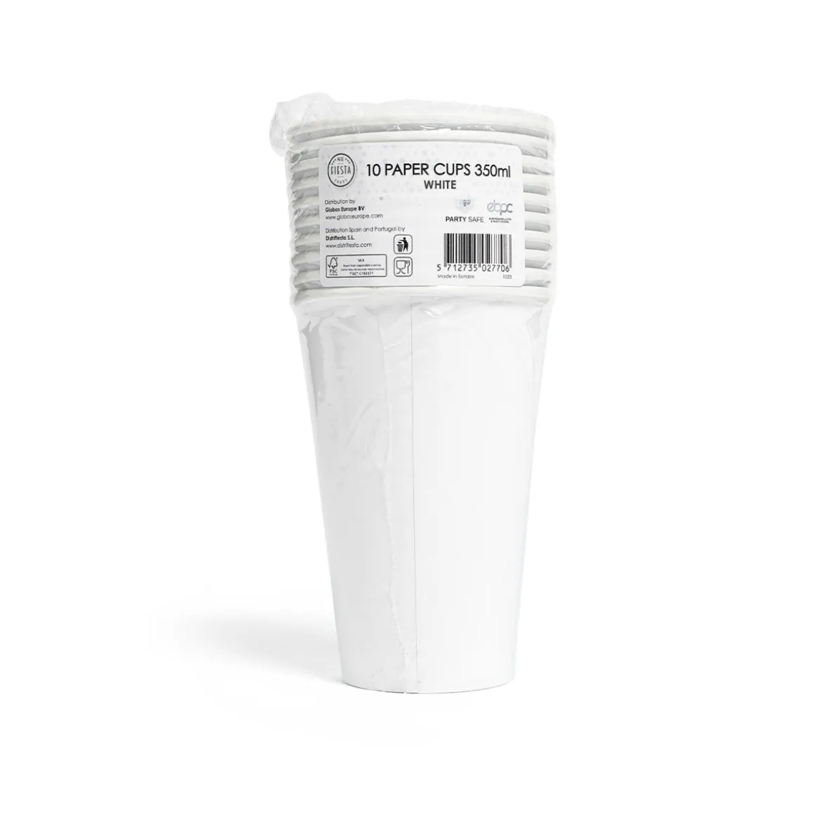 Pappersmuggar, vita 350 ml 10 st