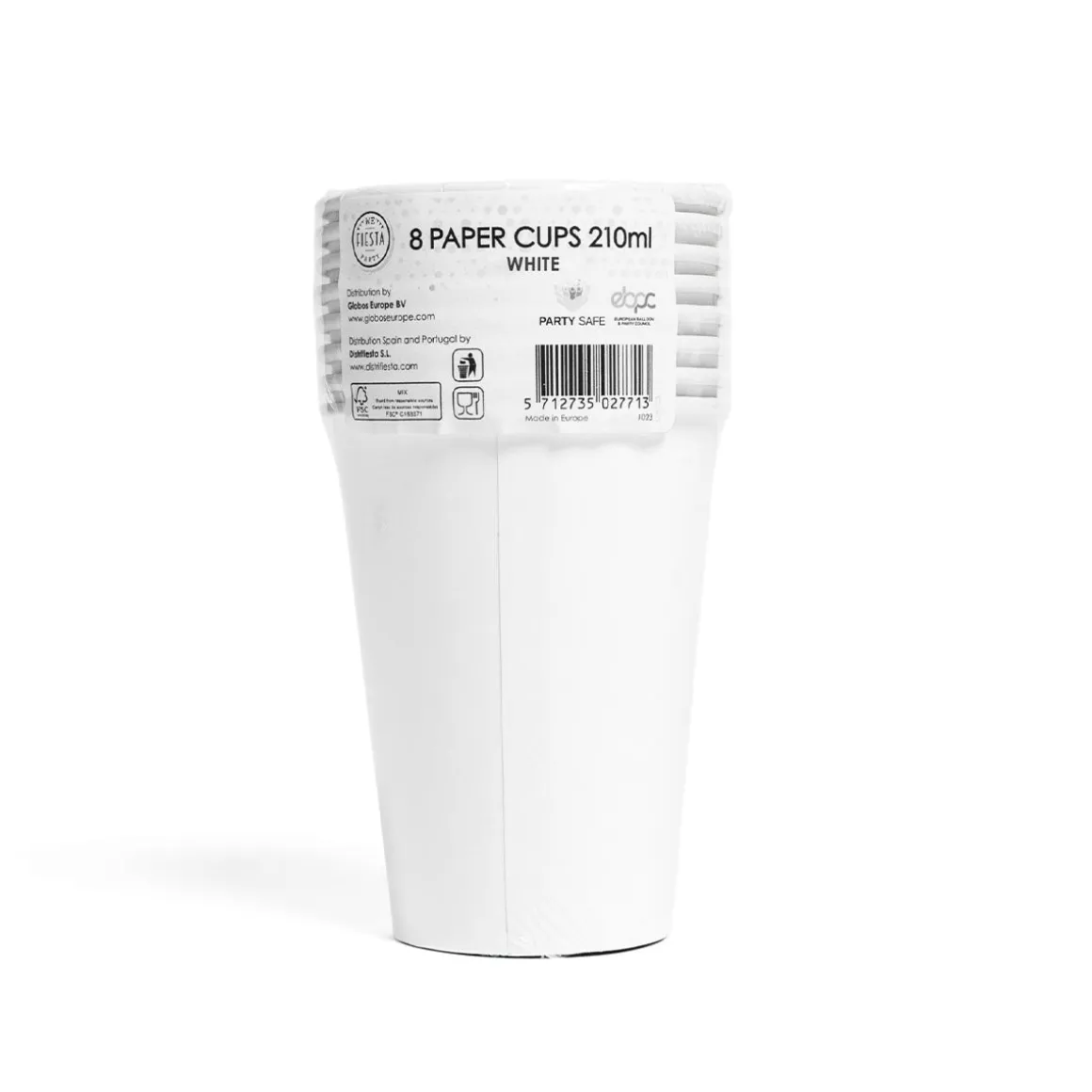 Pappersmuggar, vita 210 ml 8 st