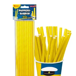 Papperssugrör, gul 20 st