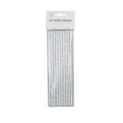 Papperssugrör, silver 20 st