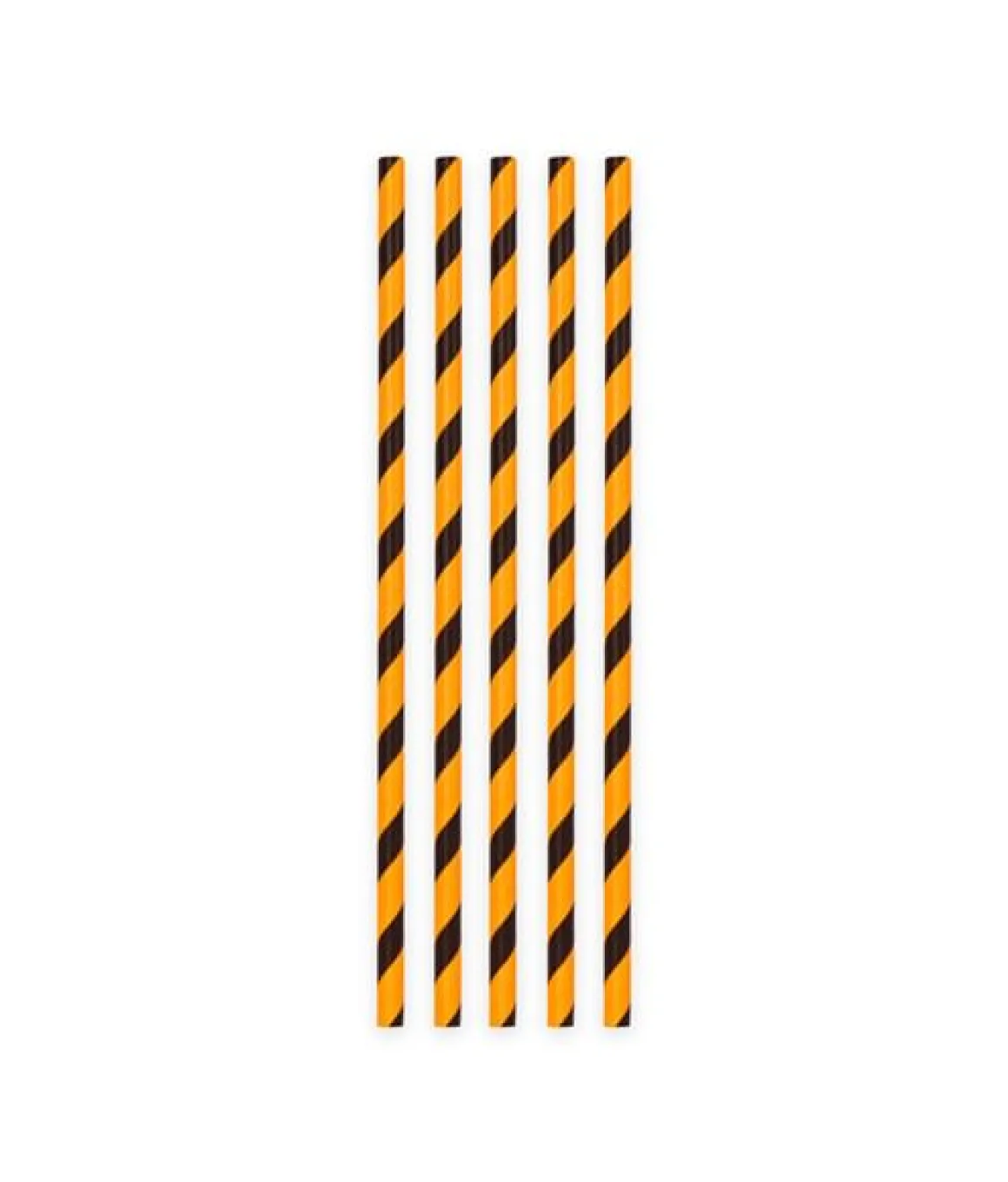 Papperssugrör, svart/orange 20 st