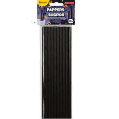 Papperssugrör, svart 20 st