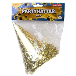 Partyhattar, guld 6 st