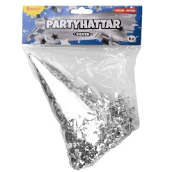 Partyhattar, silver 6 st