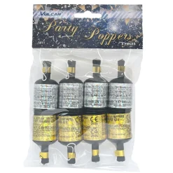 Partypopper, guld & silver 20 st