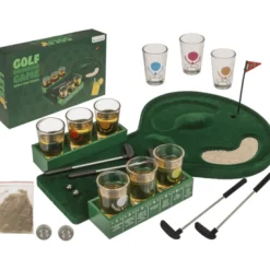 Partyspel, golf med shotglas