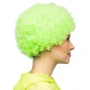 Peruk, curly neon grön