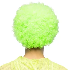 Peruk, curly neon grön