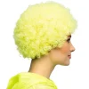 Peruk, curly neon gul