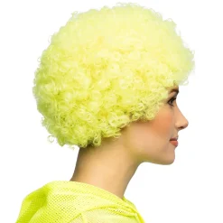 Peruk, curly neon gul