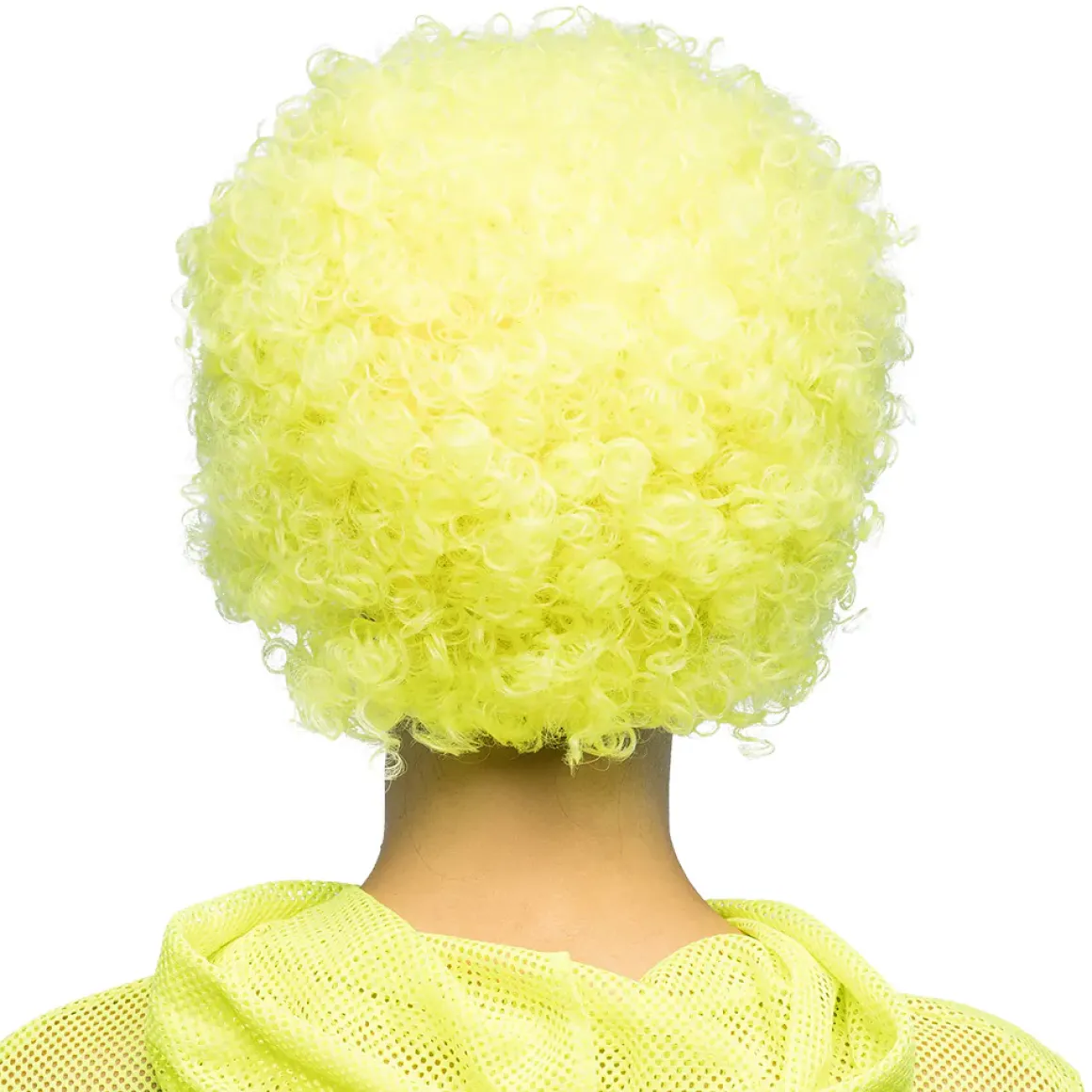 Peruk, curly neon gul