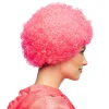 Peruk, curly neon rosa