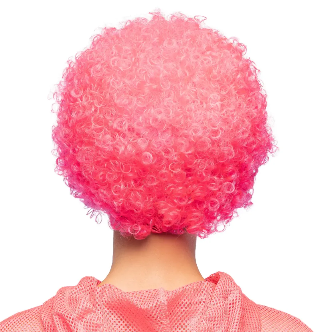 Peruk, curly neon rosa