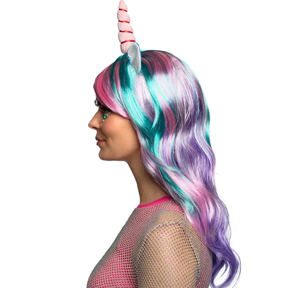 Peruk, enhörning multi color
