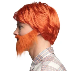 Peruk, orange med skägg