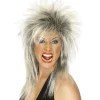 Peruk, 80-tal rock diva blond/svart