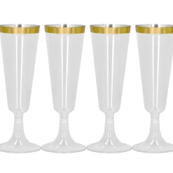 Plastglas, guld 4 st