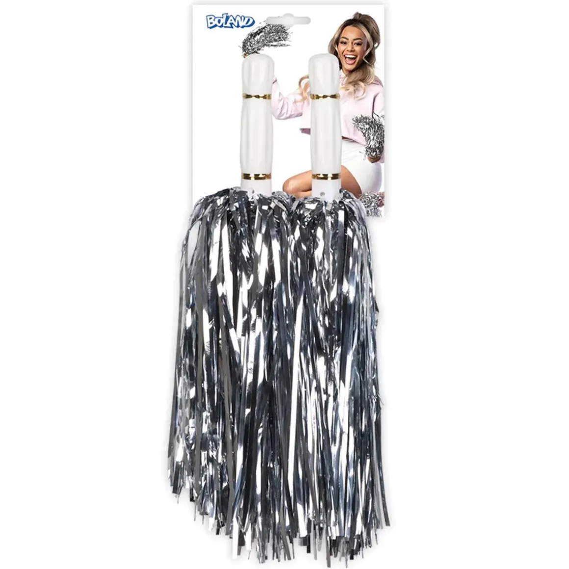 Pompom, glitter silver