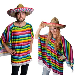 Poncho, flerfärgad