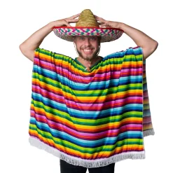 Poncho, flerfärgad