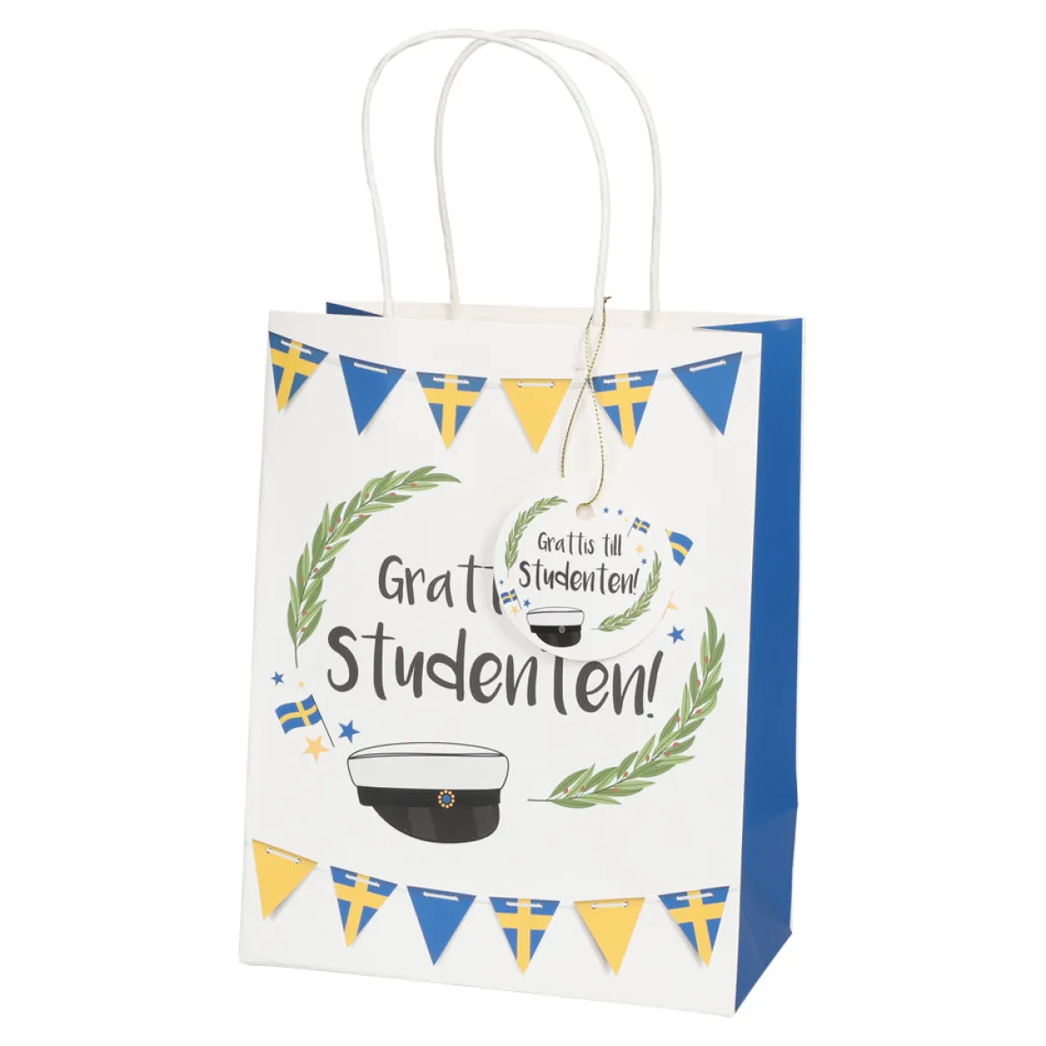 Presentpåse, grattis till studenten 18x32 cm