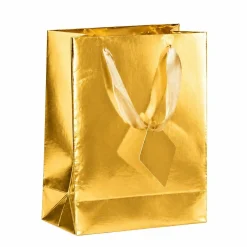 Presentpåse, guld 23x17,5 cm