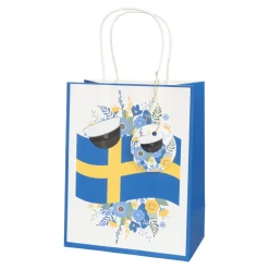 Presentpåse, svenska flaggan 18x32 cm