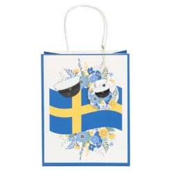Presentpåse, svenska flaggan 18x32 cm