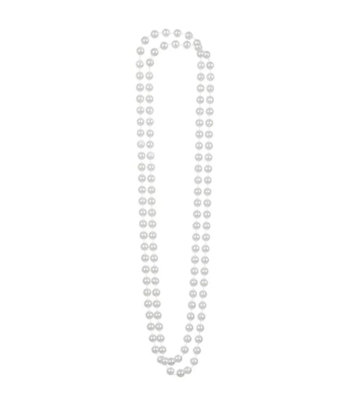 Pärlhalsband, vit 46 cm
