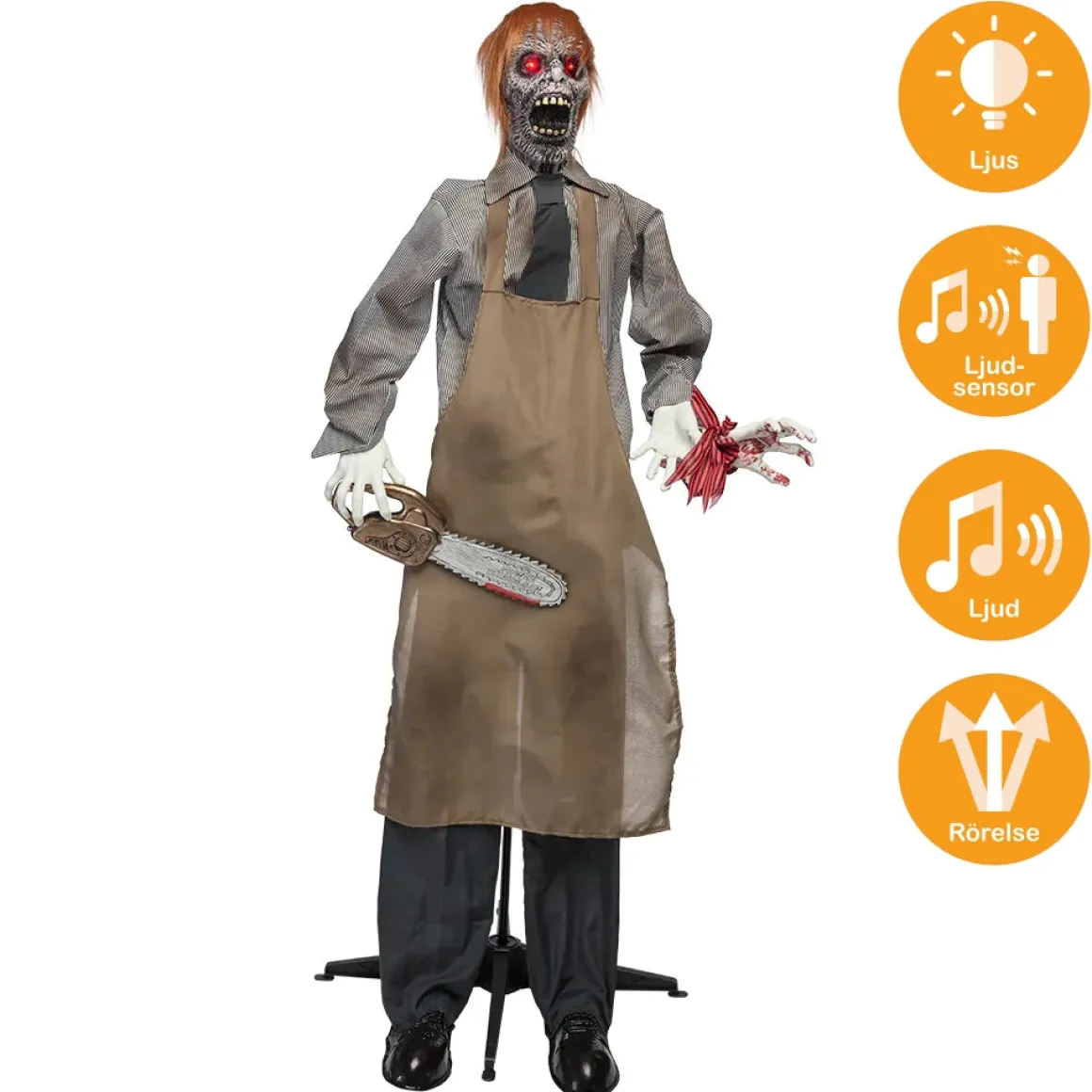 Prop animerad, chainsaw Charlie 165 cm