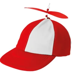 Propellerkeps, röd/vit