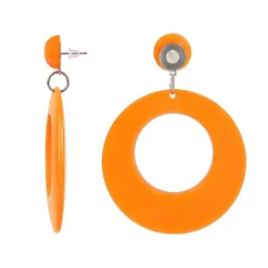 Örhängen, retro neon orange